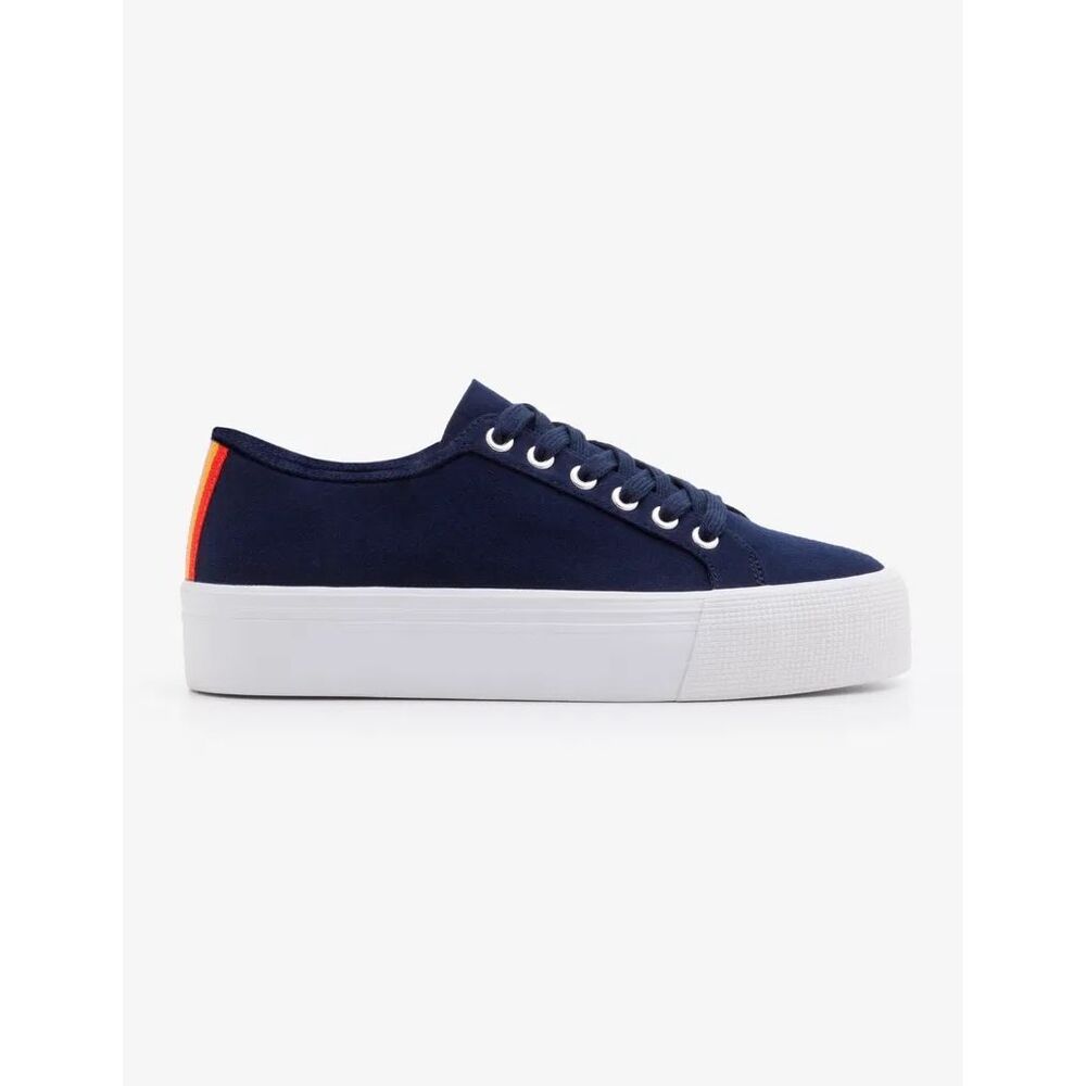 Boden 38/7 Canvas Flatform Platform Plimsolls Rainbow Striped Sneakers Shoes